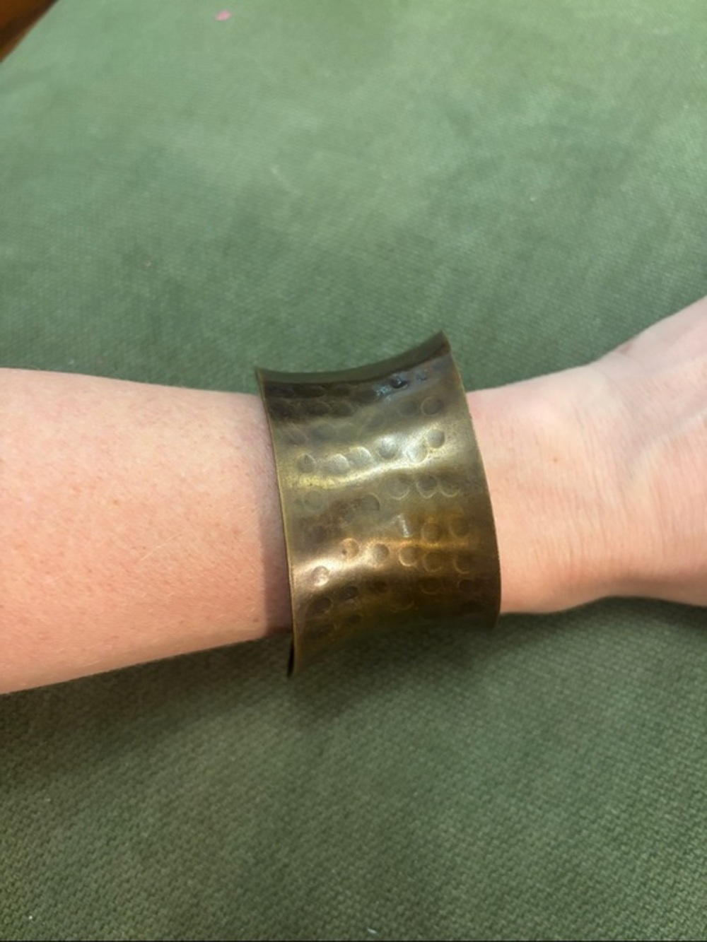 Vintage Arts and Crafts Style Hammered Copper Cuff Bracelet
